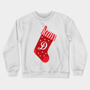 Christmas Stocking with the Letter D Crewneck Sweatshirt
